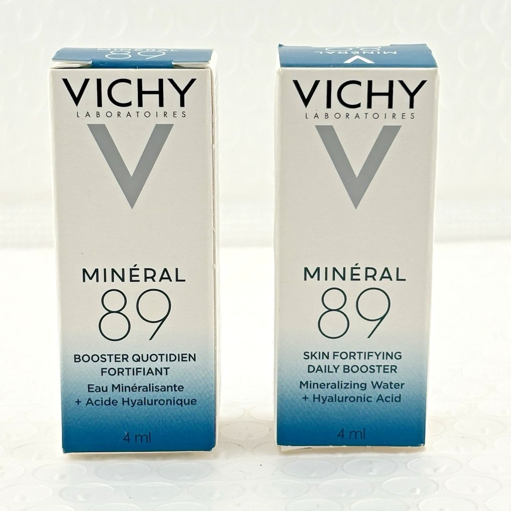Lot‎ of 2 New Vichy Mineral 89 Skin Fortifying Daily Booster 4mL Travel Mini